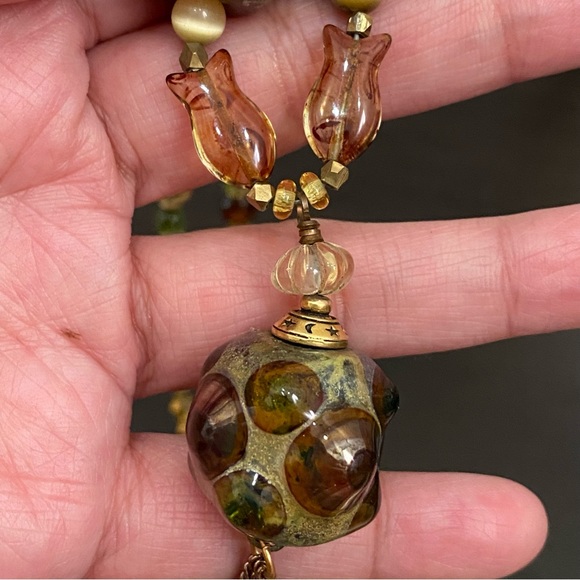 Handmade Lampwork Beads Fall Theme Beaded Necklace - Picture 9 of 11